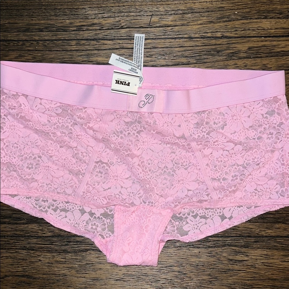 Pink‎ Lace Boyshorts